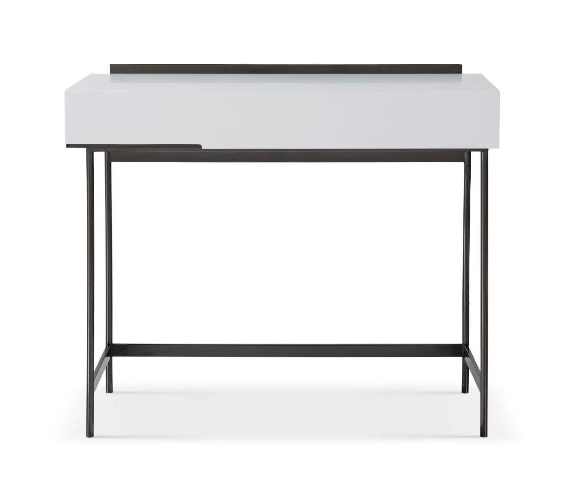 Alberto Dressing Table In Dark Chrome & White By Gillmore - Wood Velvet