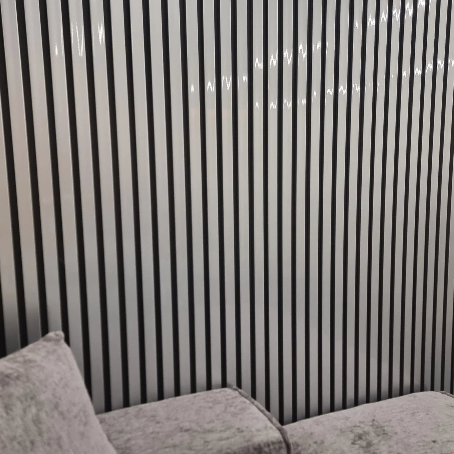 Wood Effect Slatted Wall Panels - Black/Chrome - Wood Velvet
