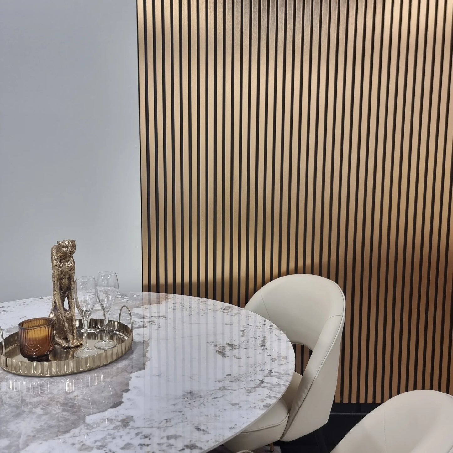 Wood Effect Slatted Wall Panels - Black/Gold - Wood Velvet