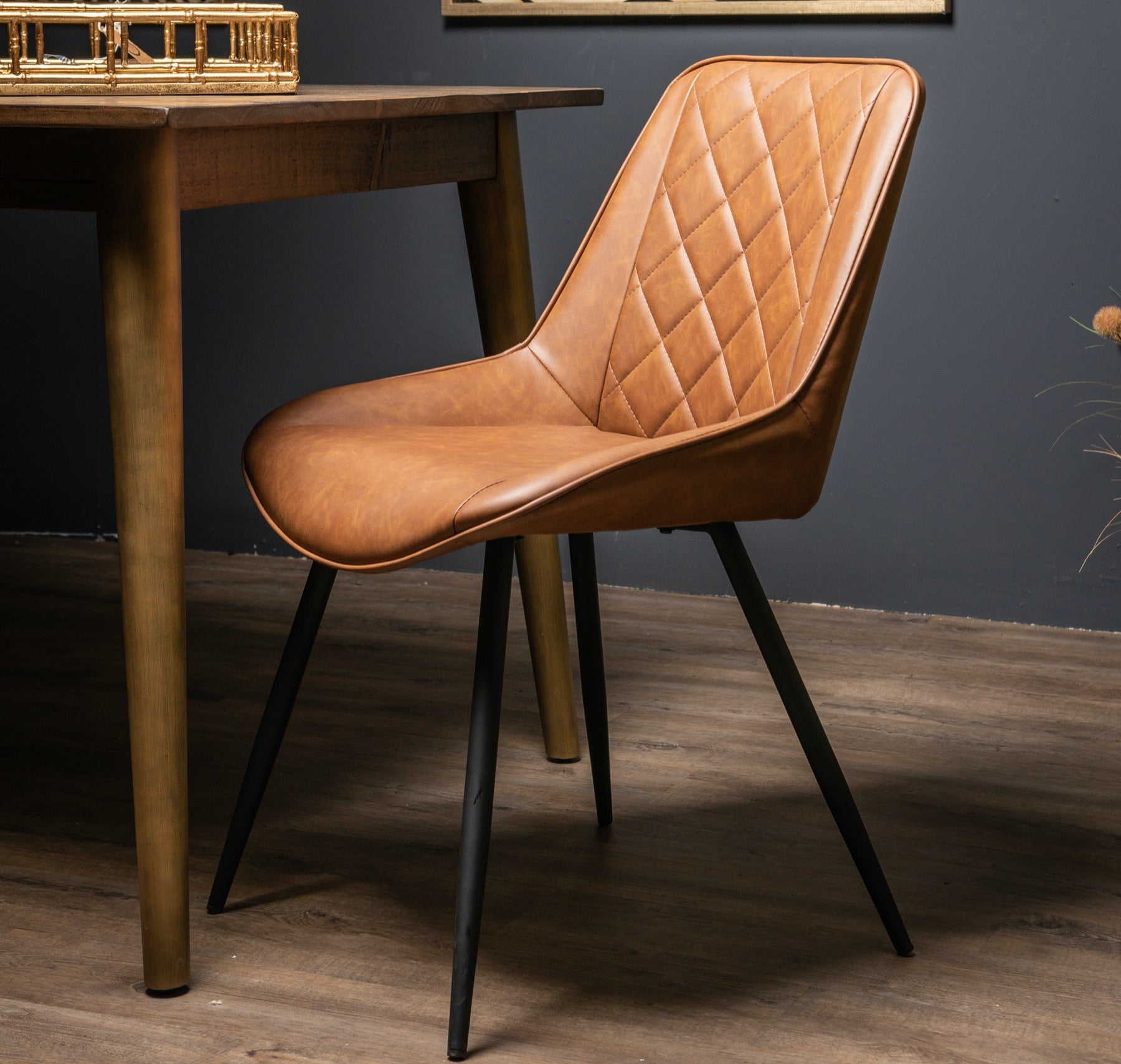 Oslo Tan Dining Chair - Wood Velvet