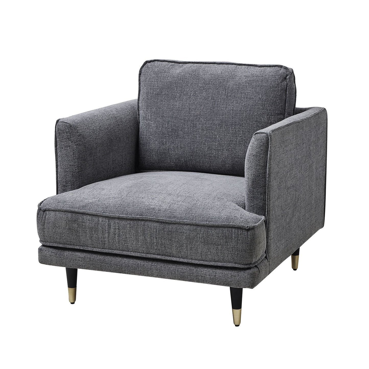 Richmond Grey Large Arm Chair - Wood Velvet