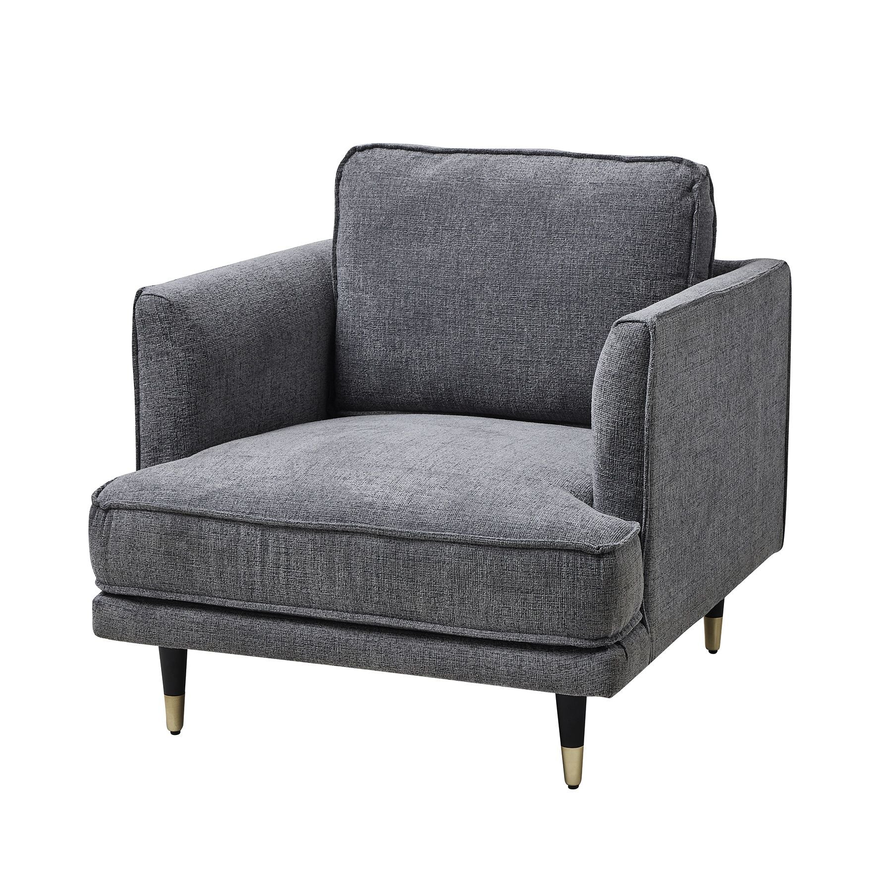 Richmond Grey Large Arm Chair - Wood Velvet