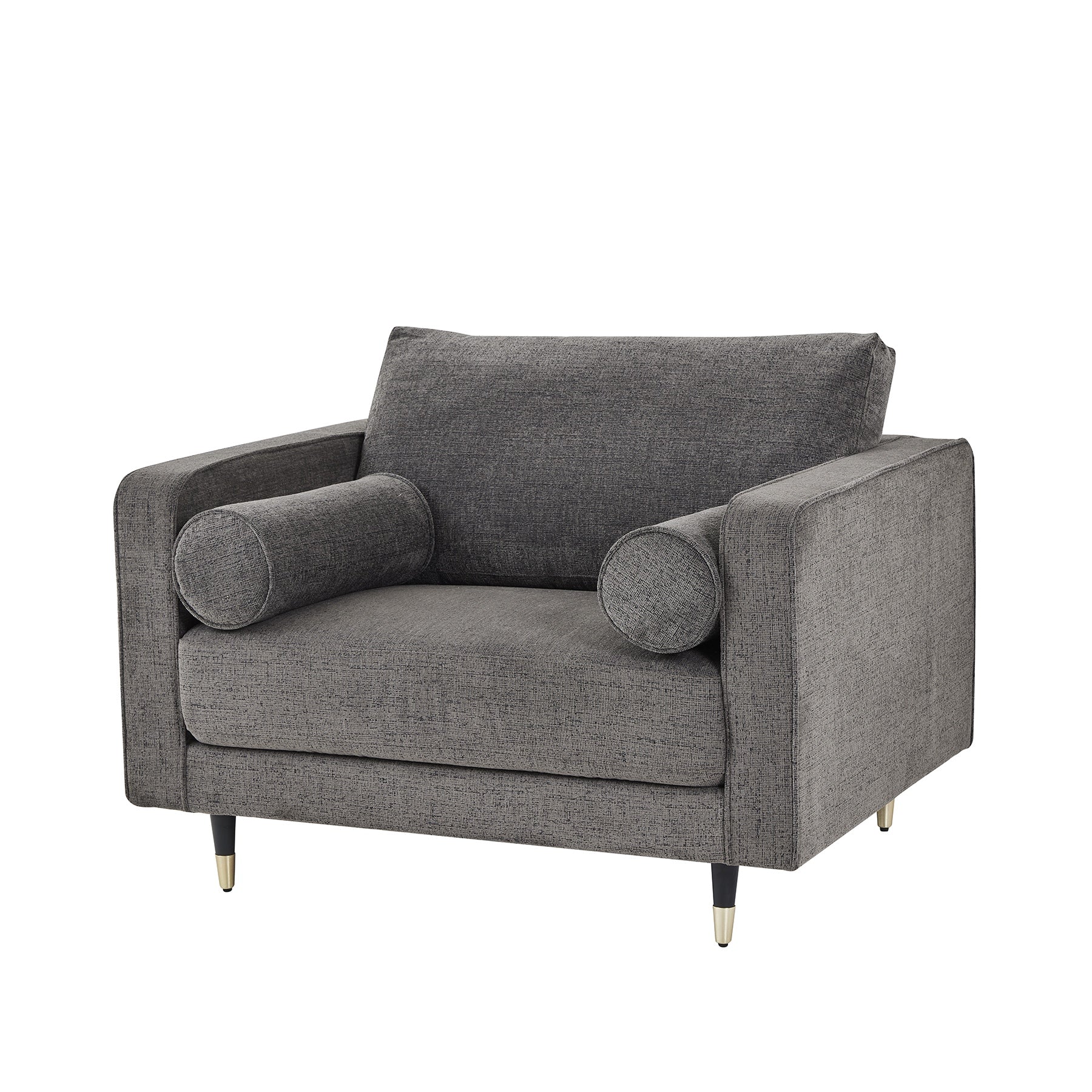 Hampton Grey Large Arm Chair - Wood Velvet
