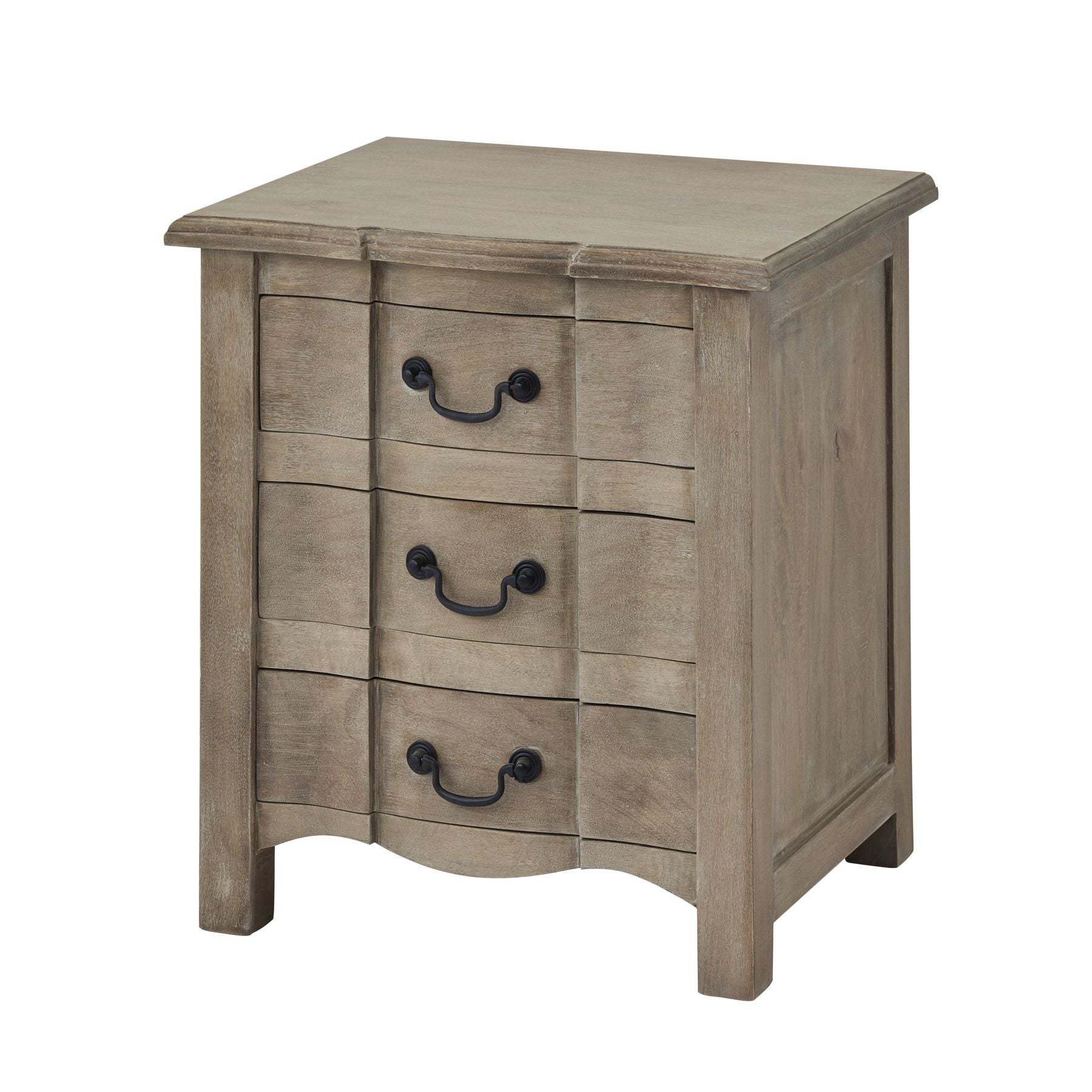 Copgrove Collection 3 Drawer Bedside Table - Wood Velvet