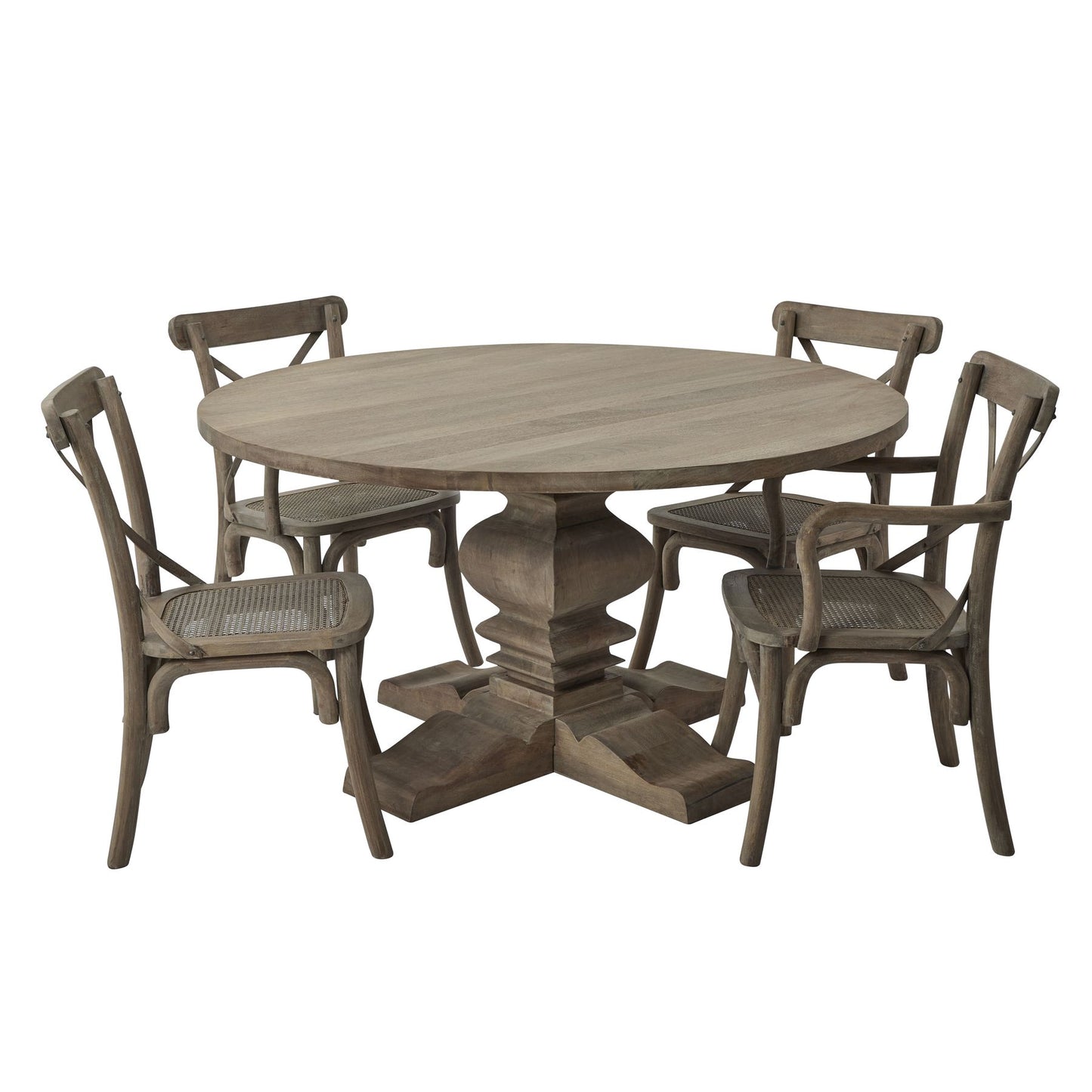 Copgrove Collection Round Pedestal Dining Table - Wood Velvet