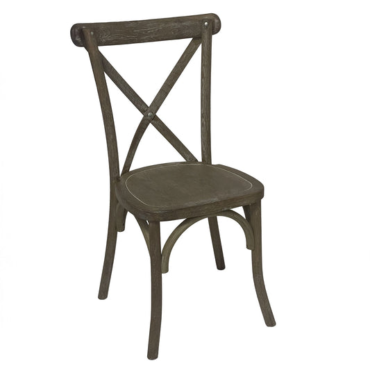 Light Oak Cross Back Dining Chair - Wood Velvet