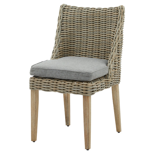Amalfi Collection Outdoor Round Dining Chair - Wood Velvet