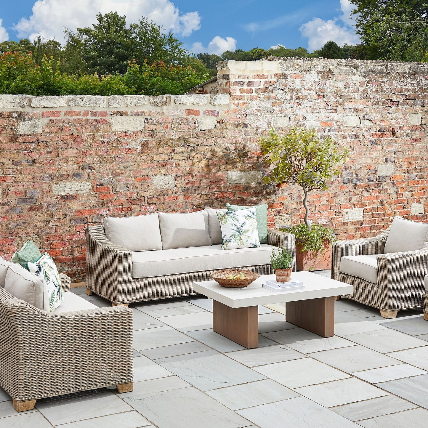 Capri Collection Outdoor Three Seater Sofa - Wood Velvet