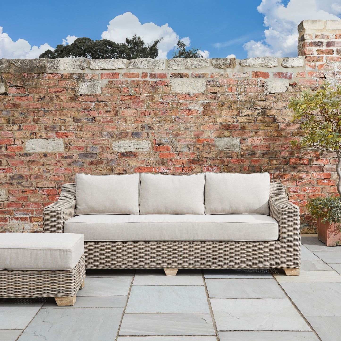 Capri Collection Outdoor Three Seater Sofa - Wood Velvet