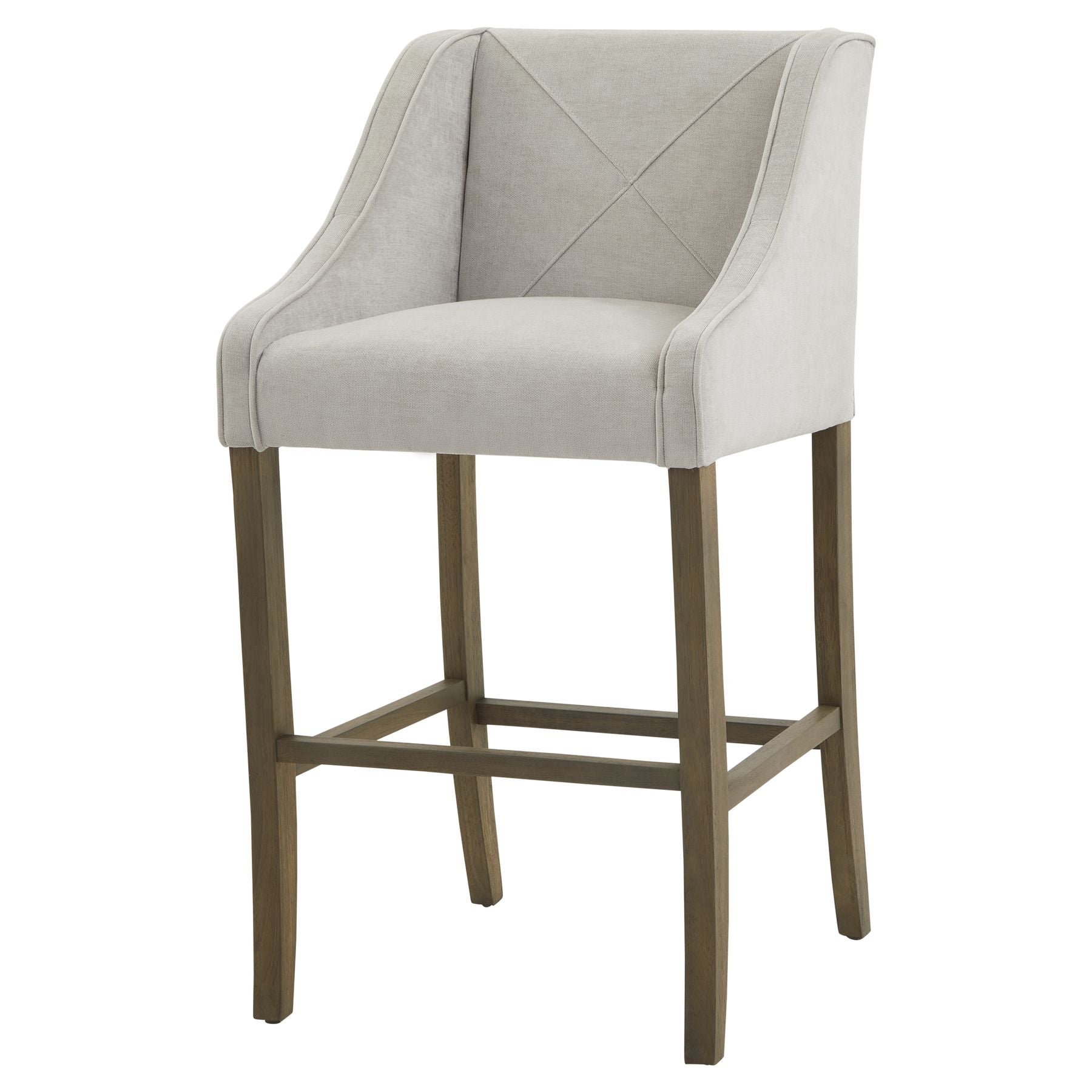 Epsom Grey Barstool - Wood Velvet