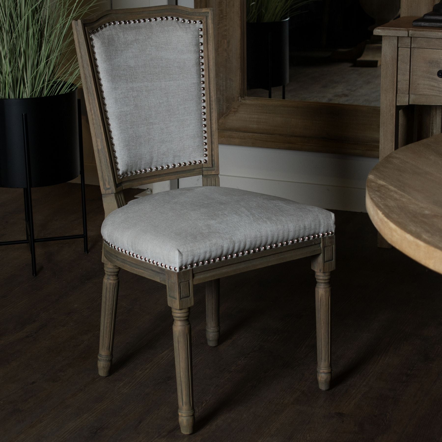 Ripley Grey Dining Chair - Wood Velvet