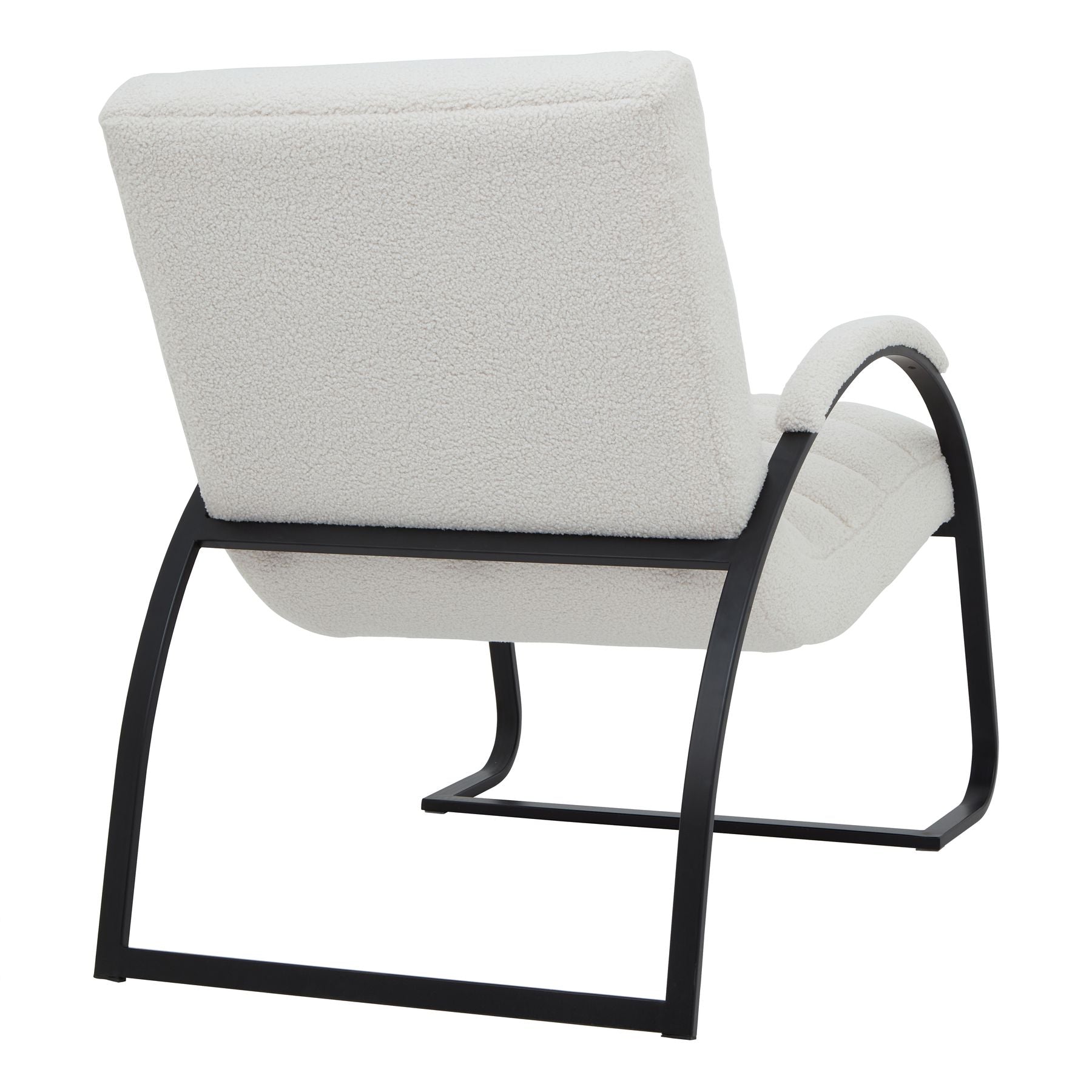 Boucle Ribbed Scandi Accent Chair In Ivory | Luxury comfort | Hills Interiors | - Wood Velvet