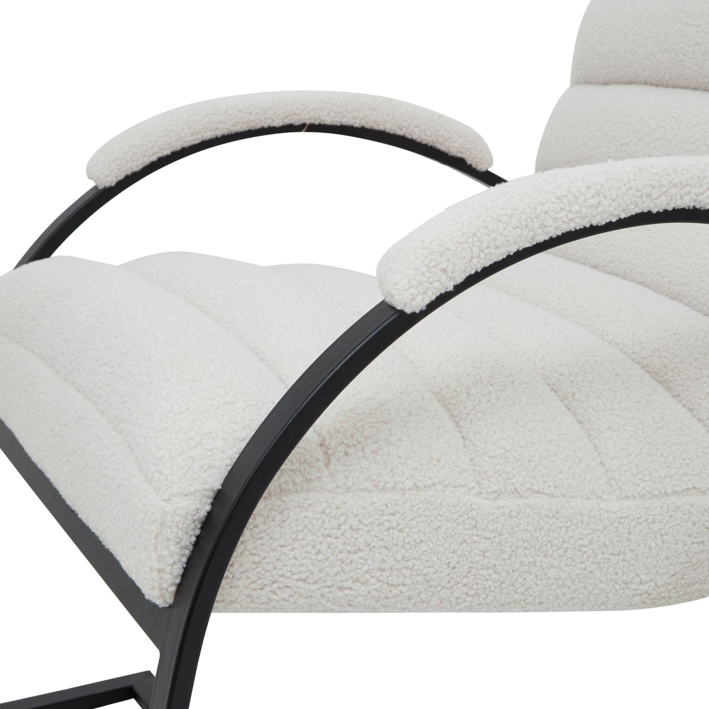 Boucle Ribbed Scandi Accent Chair In Ivory | Luxury comfort | Hills Interiors | - Wood Velvet