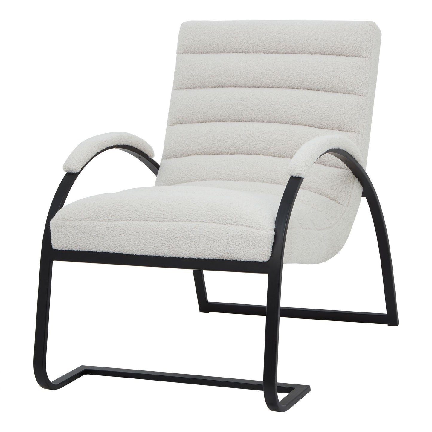 Boucle Ribbed Scandi Accent Chair In Ivory | Luxury comfort | Hills Interiors | - Wood Velvet