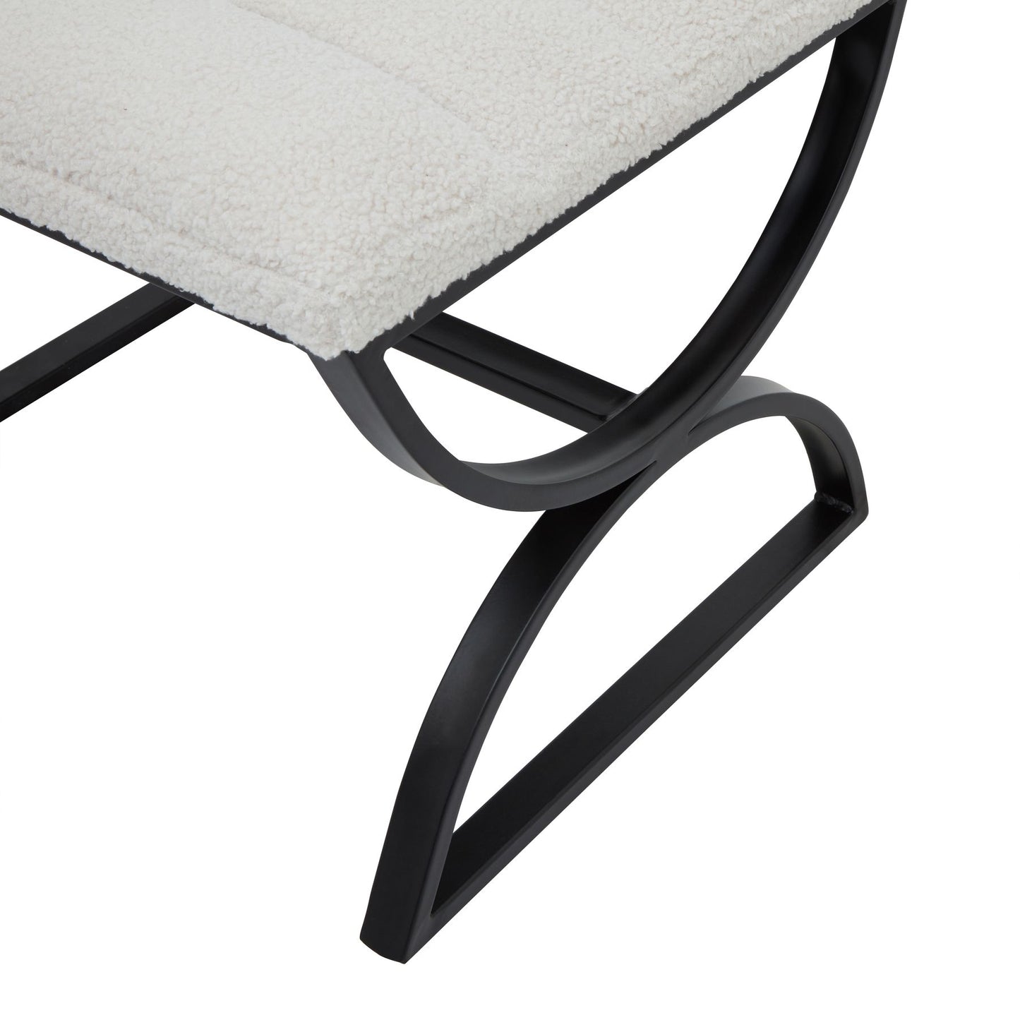 Boucle Ribbed Scandi Foot Stool In Ivory | Luxury comfort | Hills Interiors | - Wood Velvet