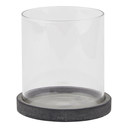 Amalfi Grey Hurricane Lantern - Wood Velvet
