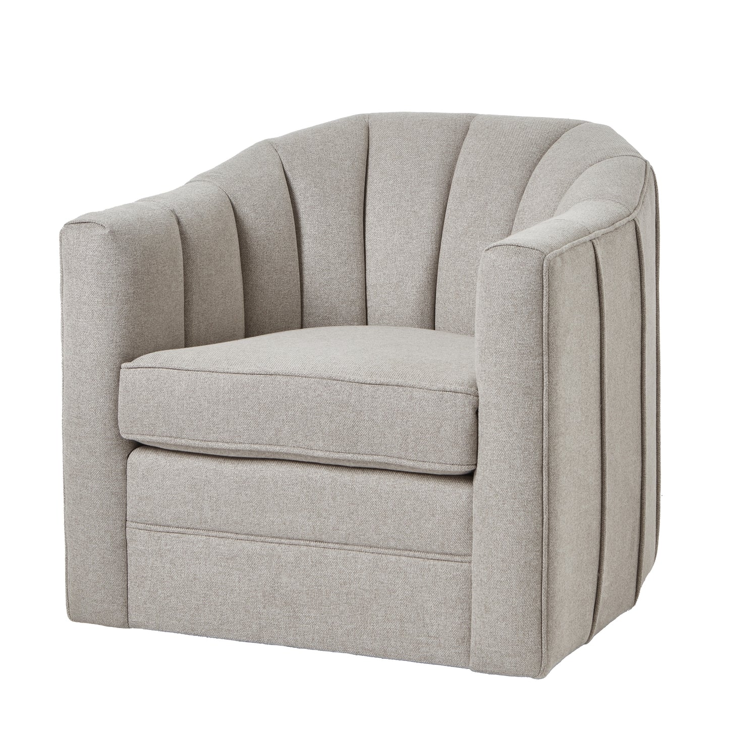 Lily Swivel Chair In Oatmeal Twill - Wood Velvet