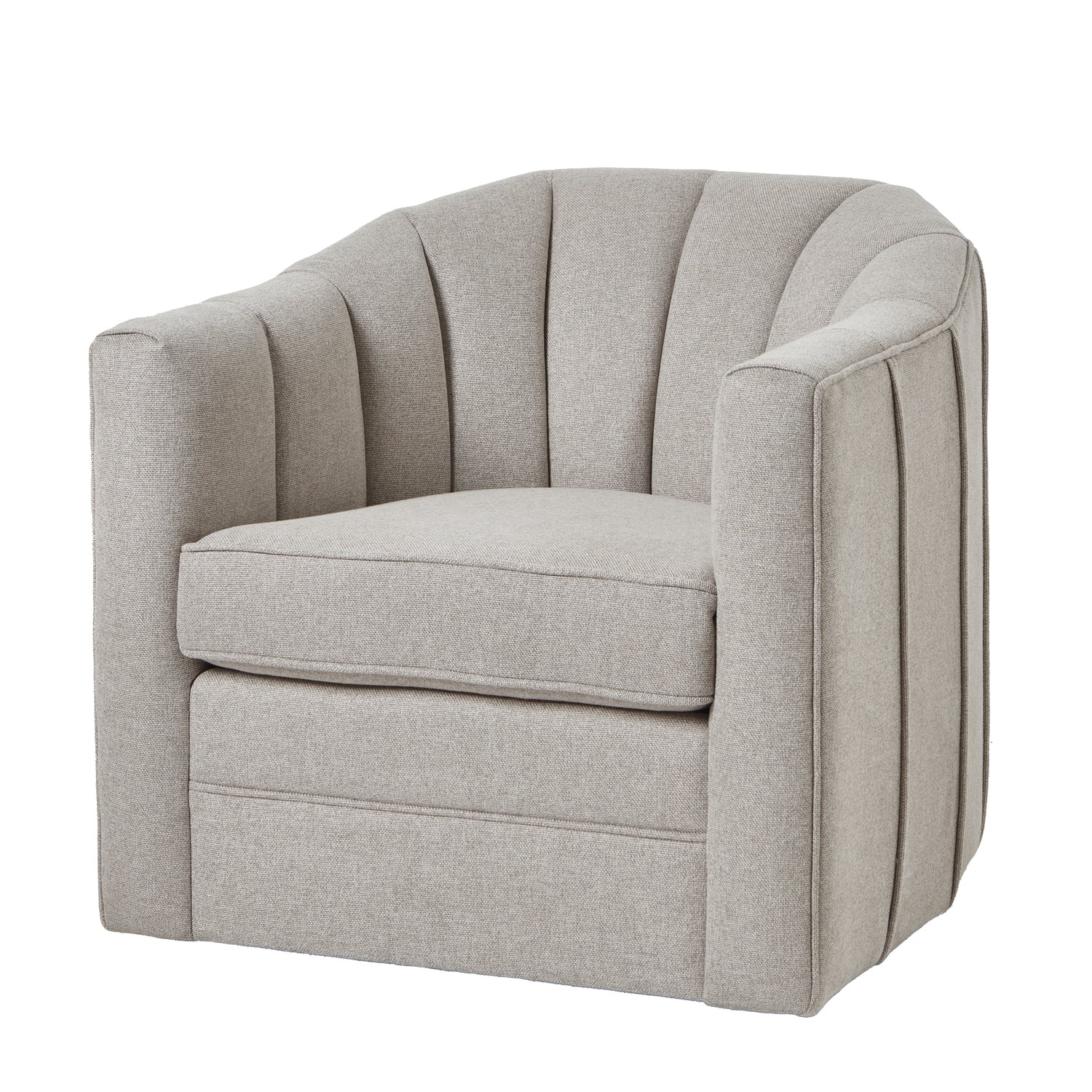 Lily Swivel Chair In Oatmeal Twill - Wood Velvet