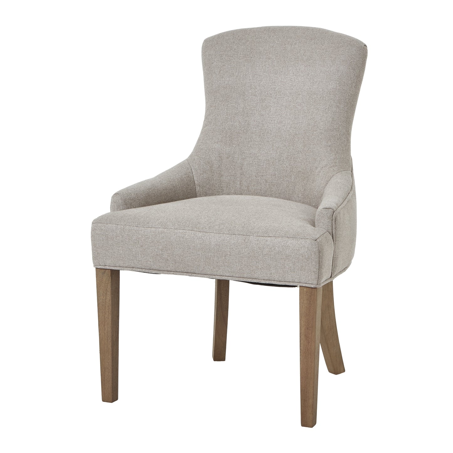 Brockham Oatmeal Twill Dining Chair - Wood Velvet