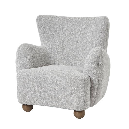 Greige Hui Large Arm Chair - Wood Velvet