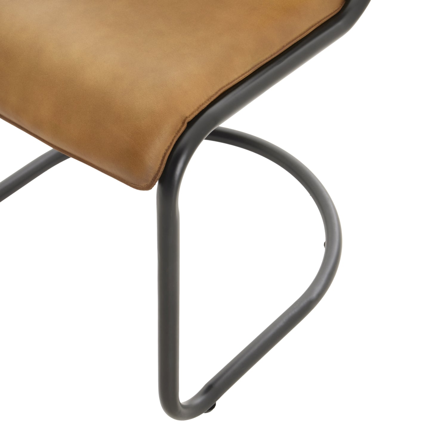 Billy Leather Curved Dining Chair - Wood Velvet