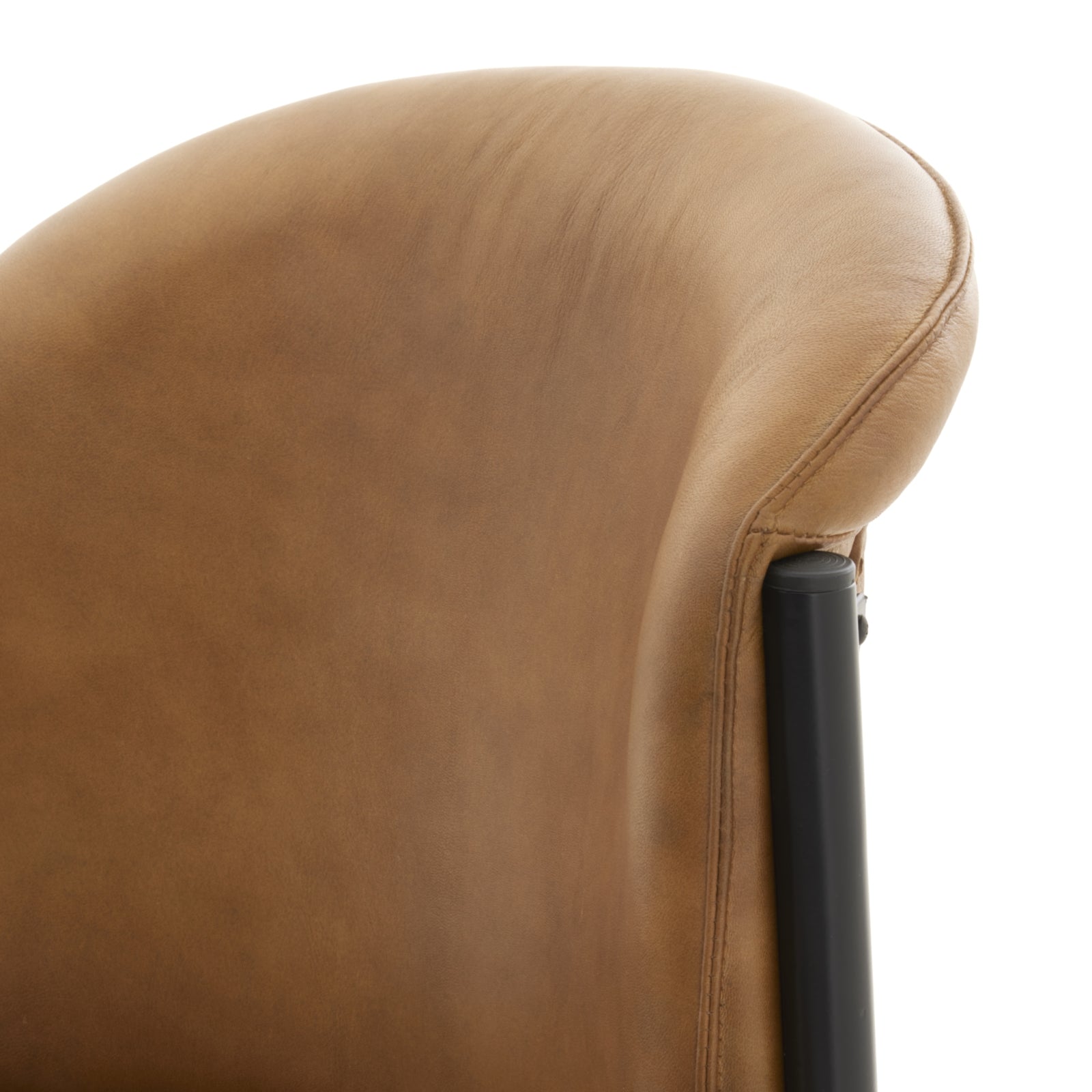 Billy Leather Curved Dining Chair - Wood Velvet