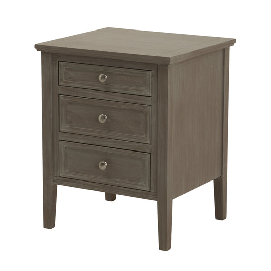 The Serene Collection Three Drawer Bedside Table - Wood Velvet