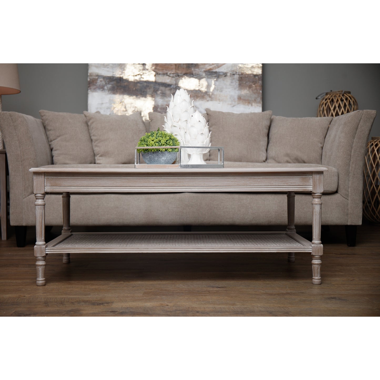 The Serene Rattan Collection Coffee Table - Wood Velvet