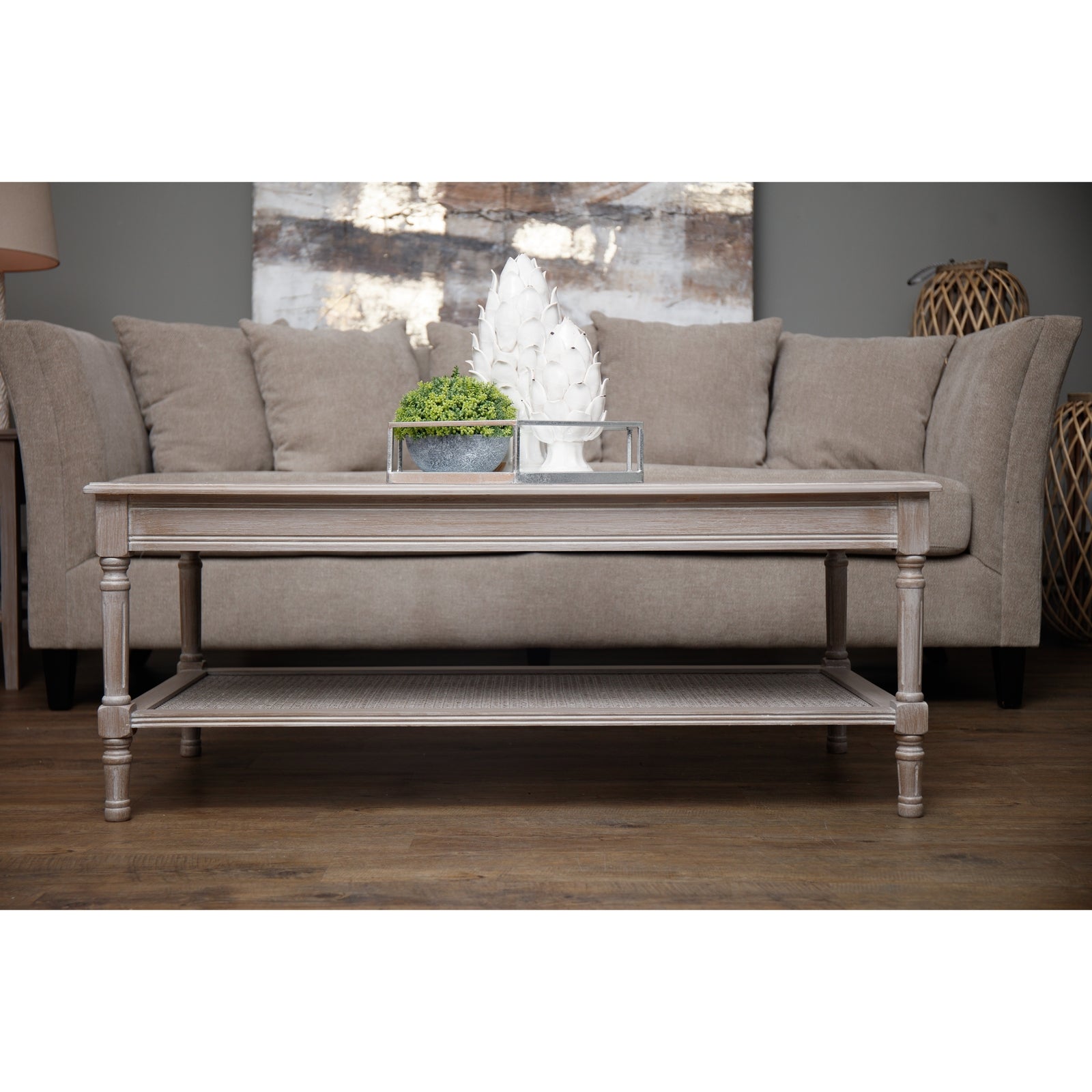 The Serene Rattan Collection Coffee Table - Wood Velvet