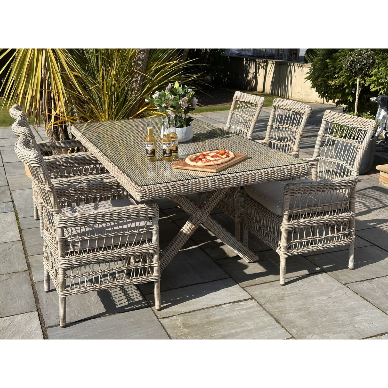 Provence Collection Outdoor 6 Seater Dining Set - Wood Velvet