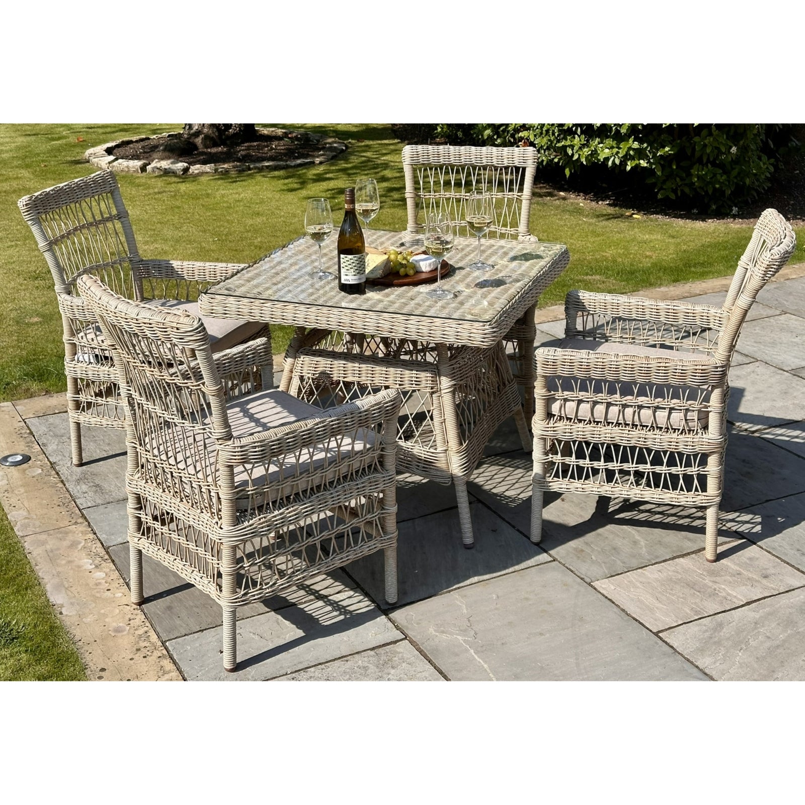 Provence Collection Outdoor 4 Seater Dining Set - Wood Velvet