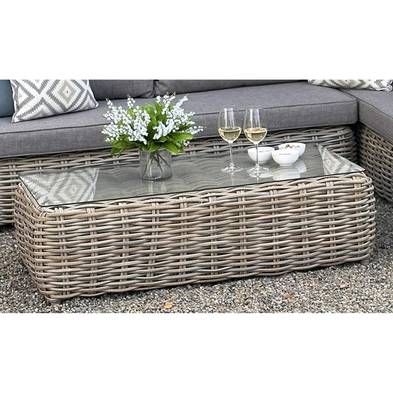 Amalfi Collection Outdoor Large Corner Set - Wood Velvet