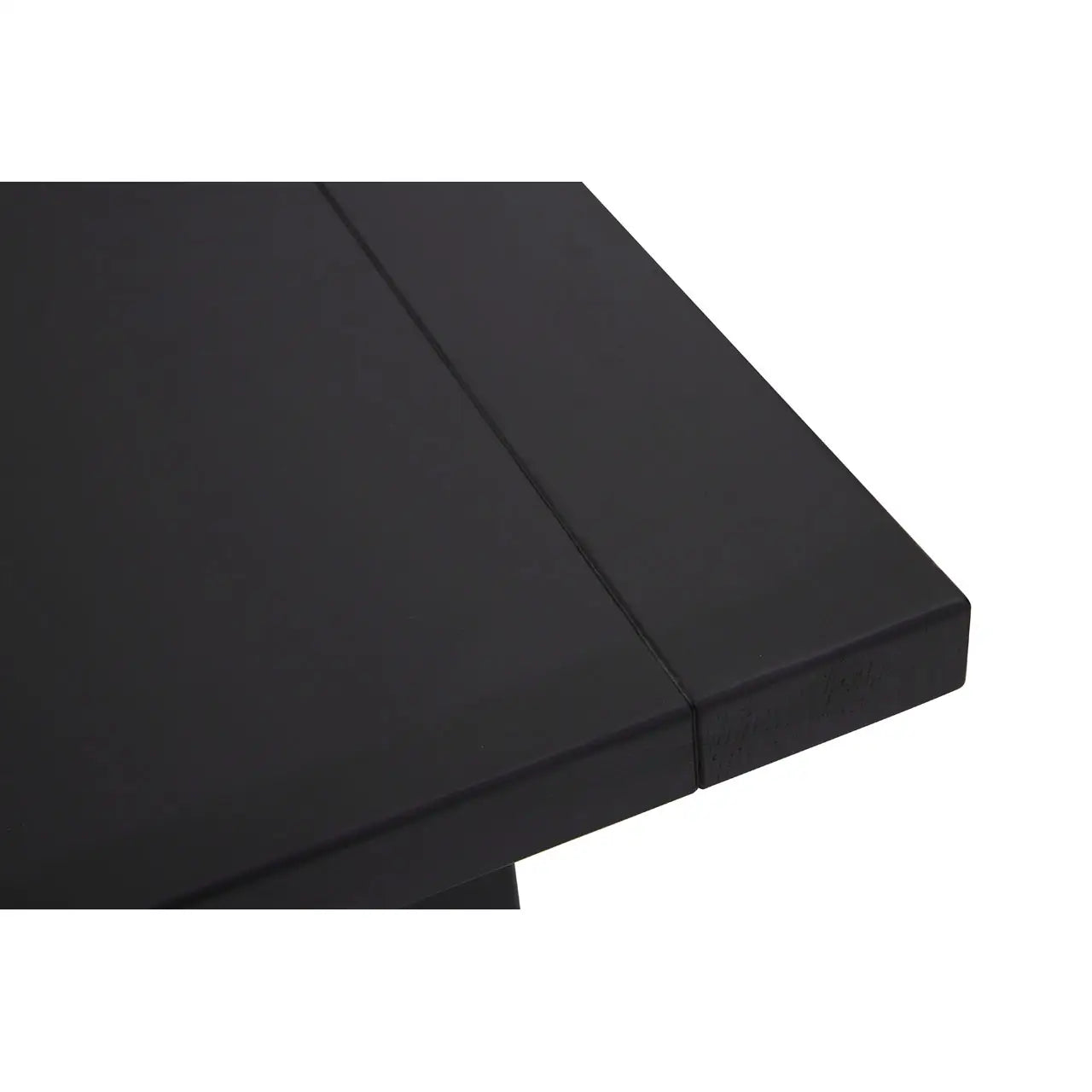 Natural Oak Wood Dining Table Black Finish | Lattice Aesthetic - Wood Velvet