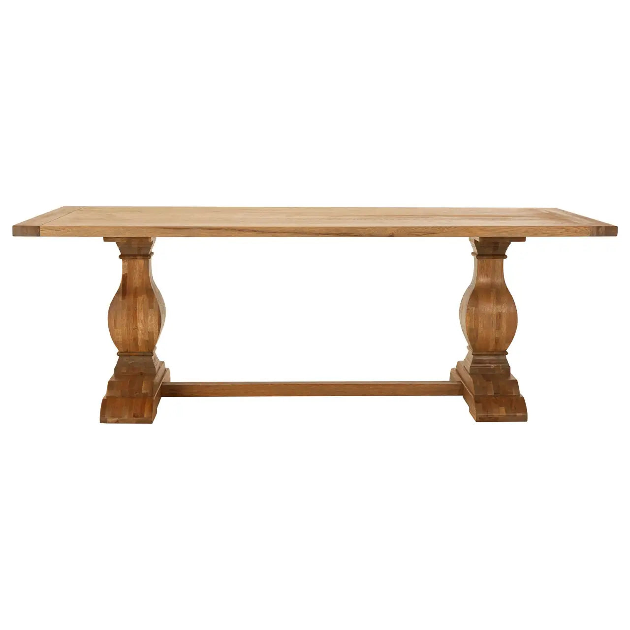 Natural Oak Wood Dining Table | Chunky Gold - Wood Velvet