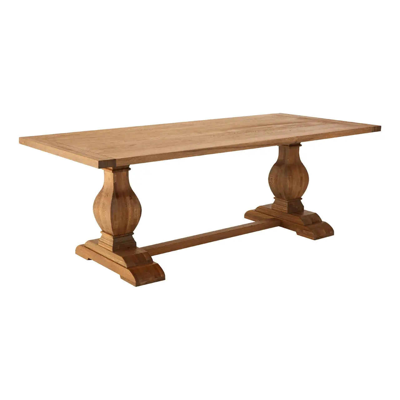 Natural Oak Wood Dining Table | Chunky Gold - Wood Velvet
