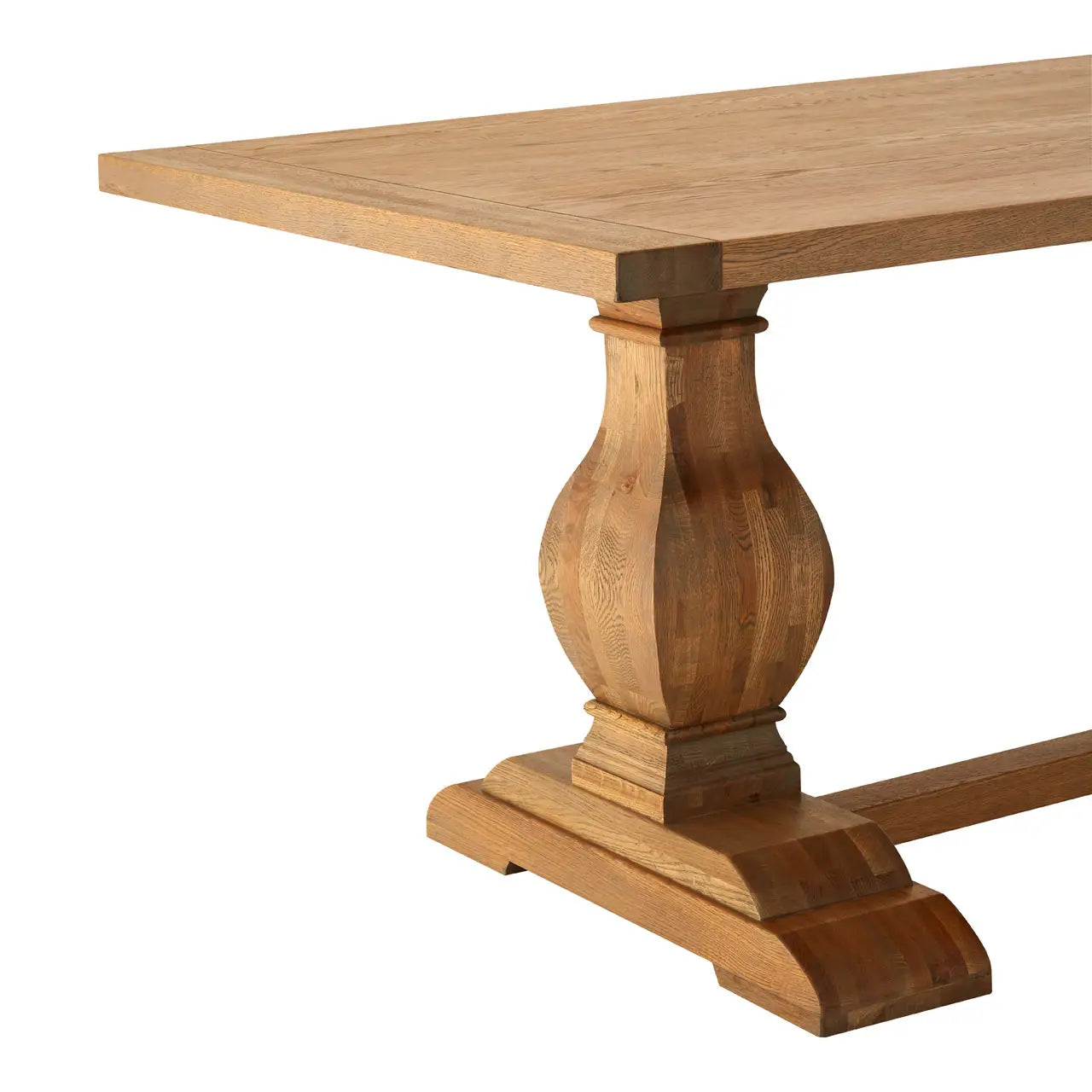 Natural Oak Wood Dining Table | Chunky Gold - Wood Velvet