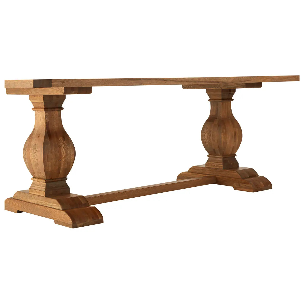 Natural Oak Wood Dining Table | Chunky Gold - Wood Velvet