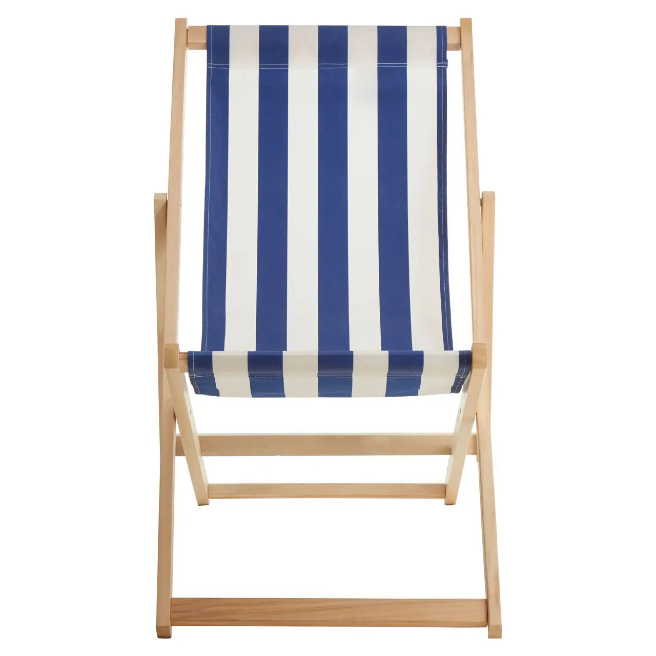 Adjustable Weather Resistant Deck Chair In Nautical Stripe | Quebec - Wood Velvet