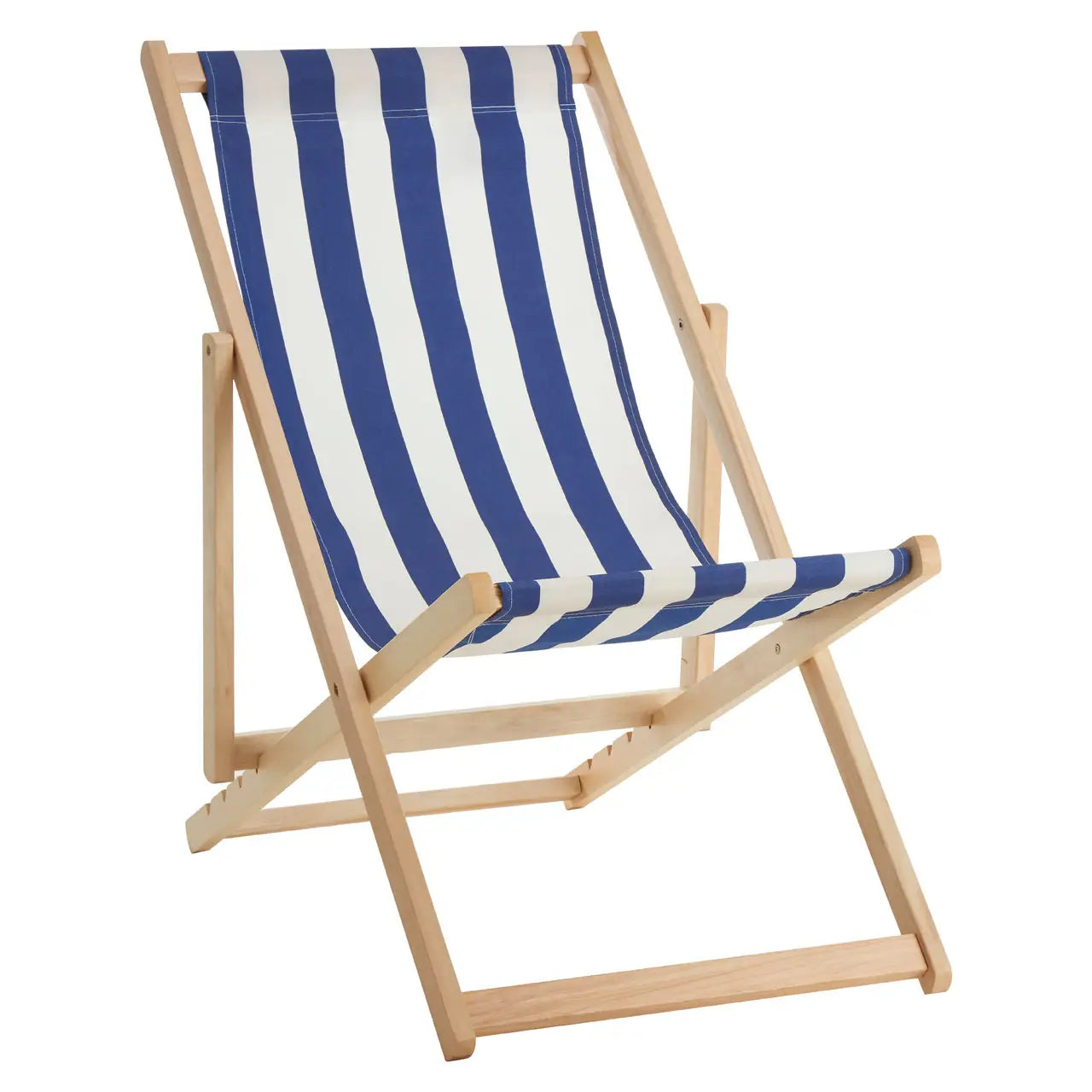 Adjustable Weather Resistant Deck Chair In Nautical Stripe | Quebec - Wood Velvet