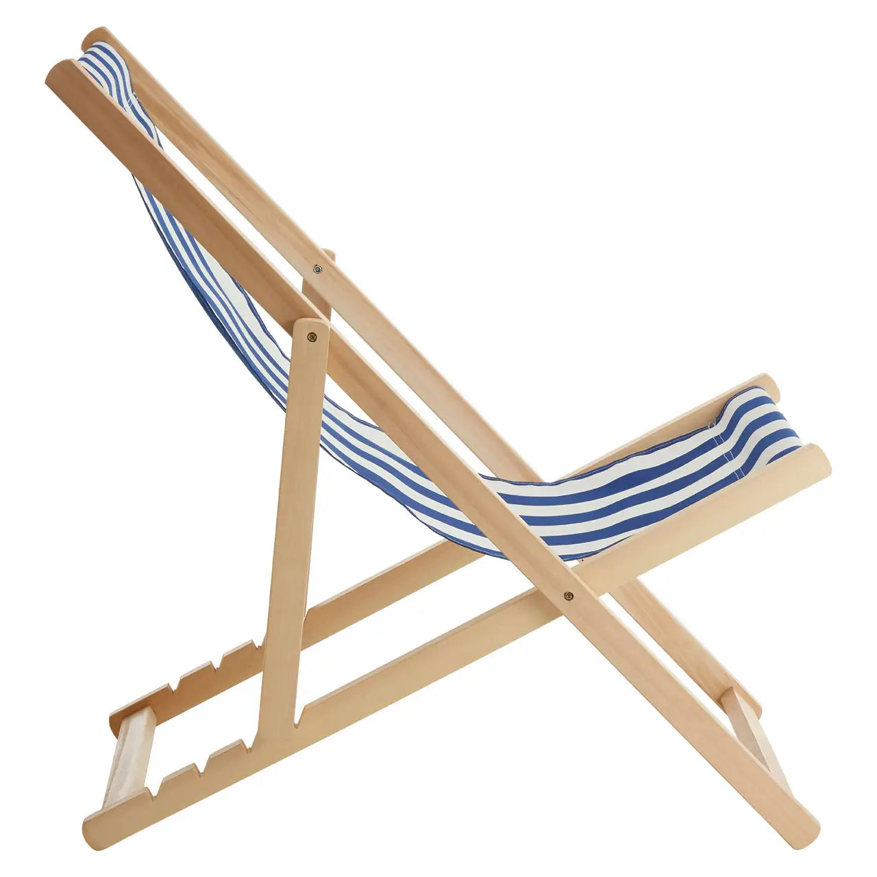 Adjustable Weather Resistant Deck Chair In Nautical Stripe | Quebec - Wood Velvet