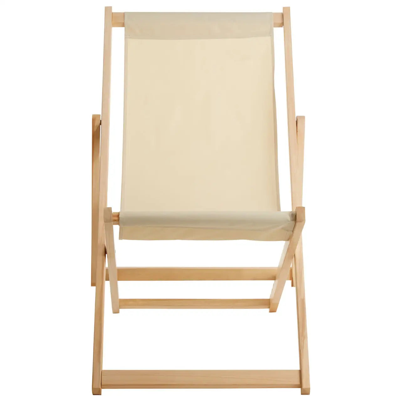 Adjustable Weather Resistant Deck Chair In Au Naturelle | Quebec - Wood Velvet