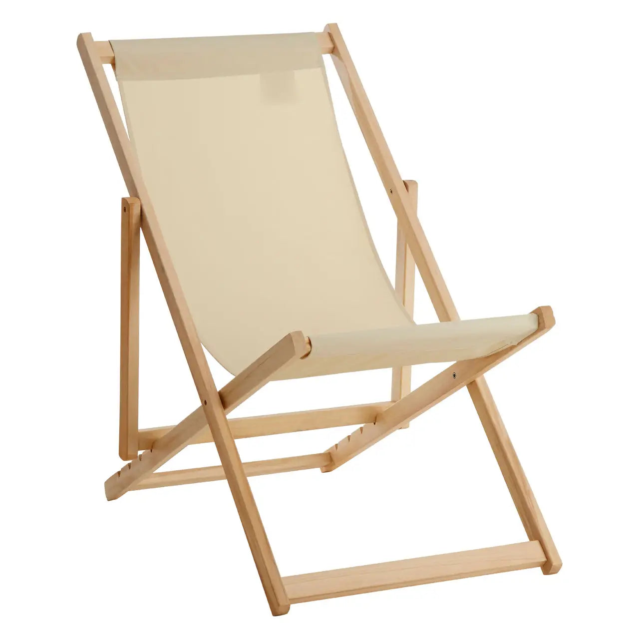 Adjustable Weather Resistant Deck Chair In Au Naturelle | Quebec - Wood Velvet