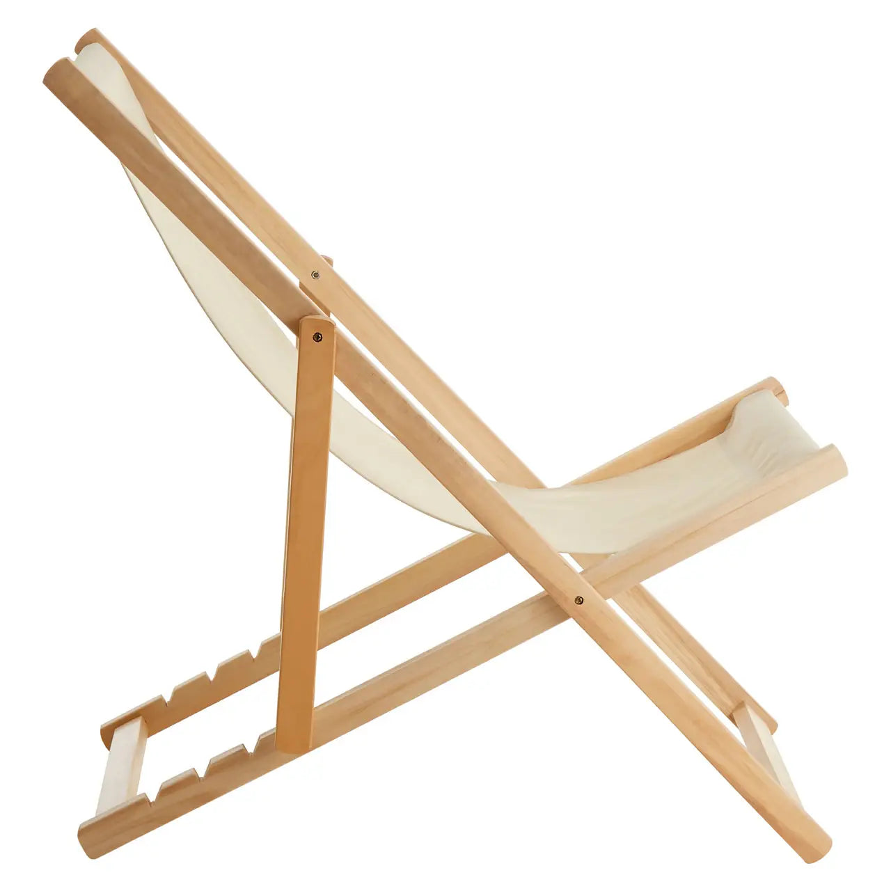 Adjustable Weather Resistant Deck Chair In Au Naturelle | Quebec - Wood Velvet