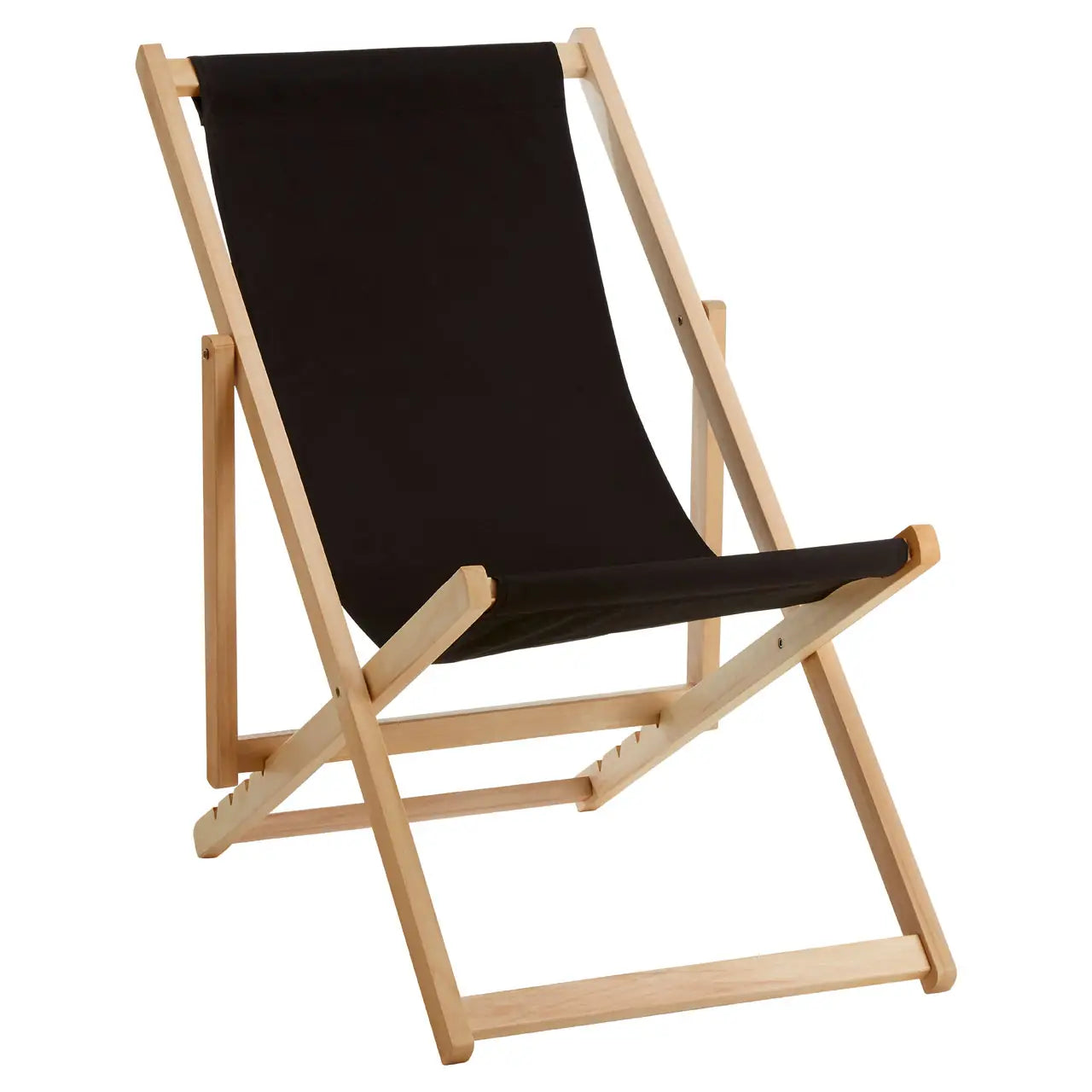 Adjustable Weather Resistant Deck Chair In Carbon Black | Quebec - Wood Velvet