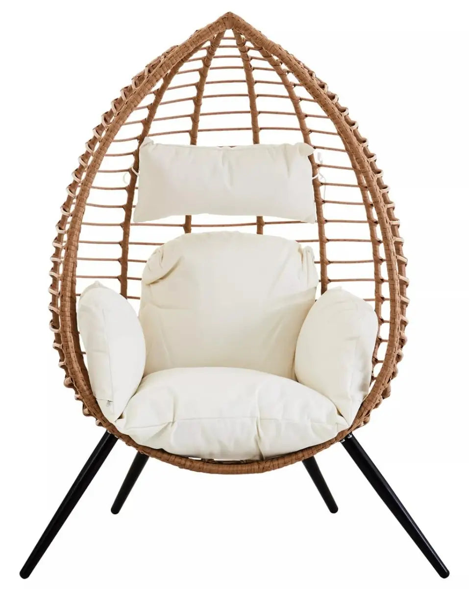 Natural Rattan Effect Egg Chair - Wood Velvet