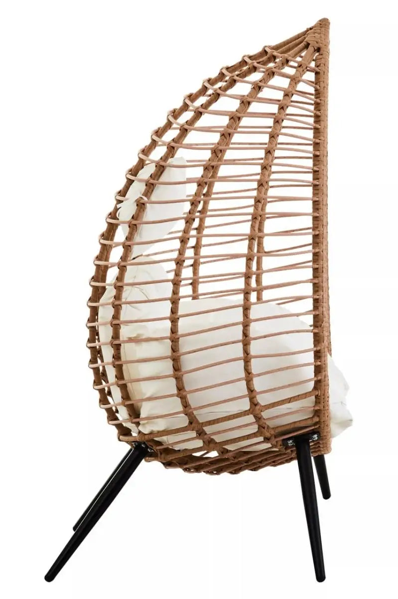 Natural Rattan Effect Egg Chair - Wood Velvet