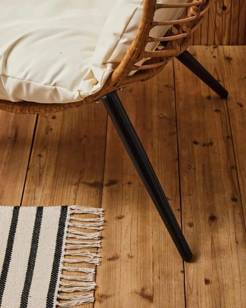 Natural Rattan Effect Egg Chair - Wood Velvet