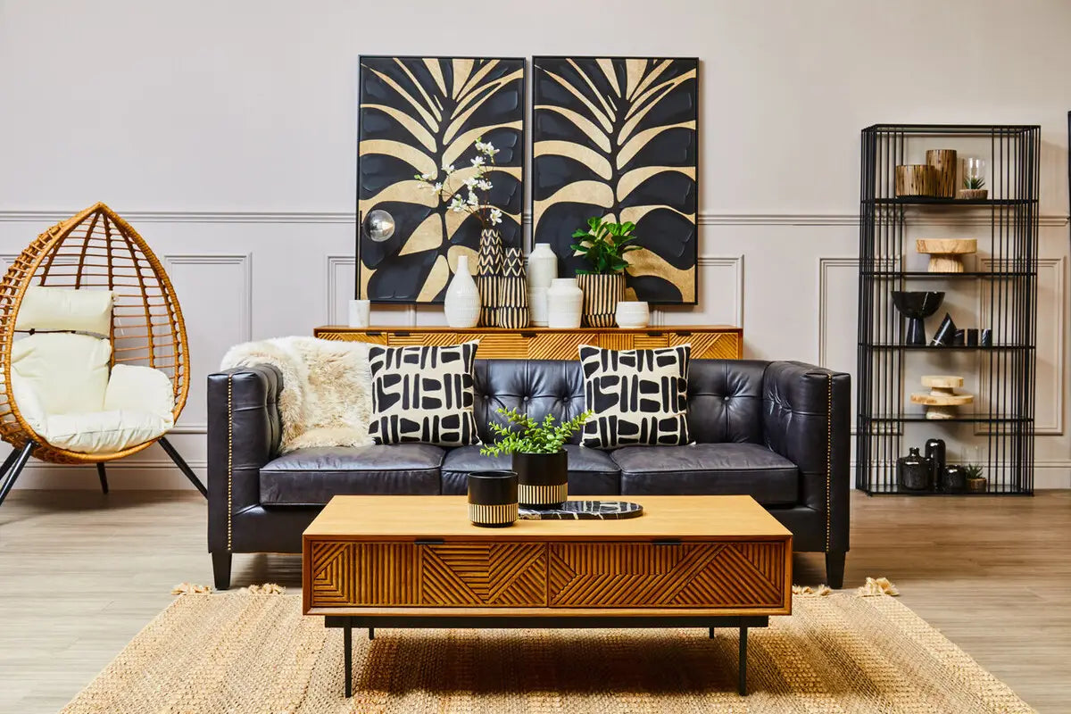 Natural Rattan Effect Egg Chair - Wood Velvet