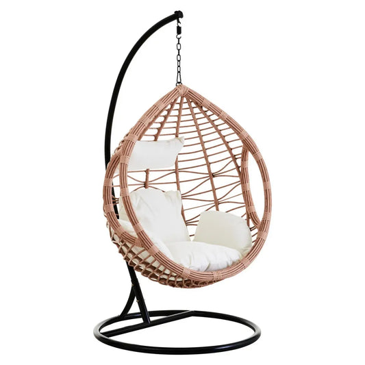 Natural Rattan Hanging Egg Chair - Wood Velvet