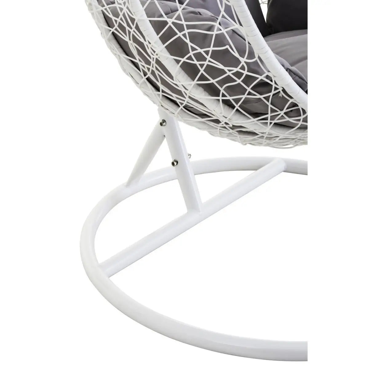 White Rattan Hanging Egg Chair - Wood Velvet